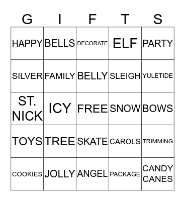 CHRISTMAS Bingo Card