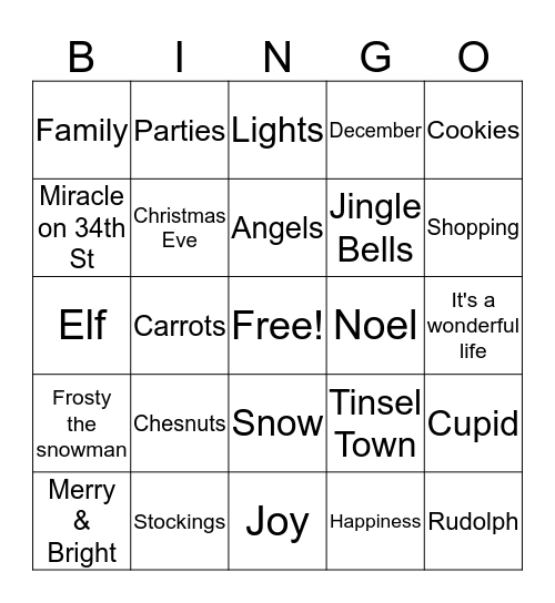LCI Christmas Bingo Card