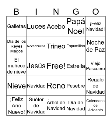Christmas Bingo Card