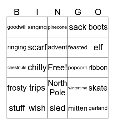 Holiday Bingo Card