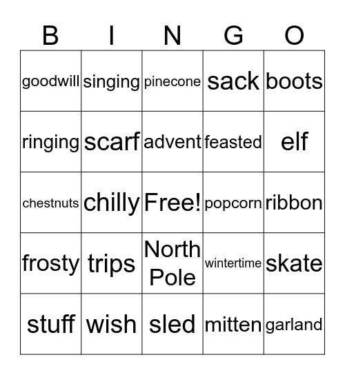 Holiday Bingo Card