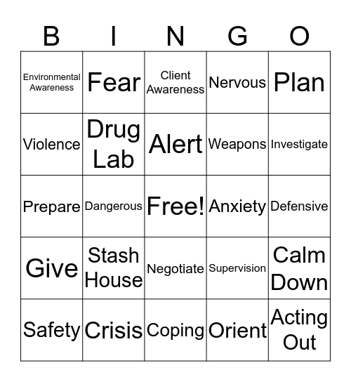 Worker Safety Bingo Card