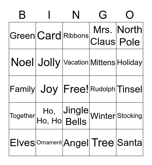 Christmas Bingo Card