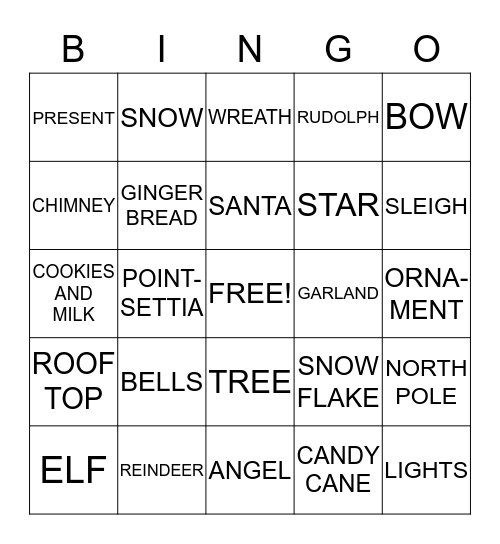 CHRISTMAS BINGO Card