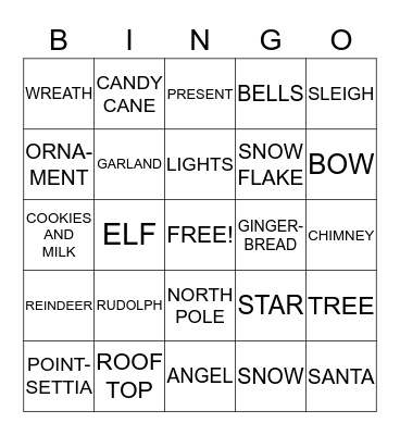 CHRISTMAS BINGO Card