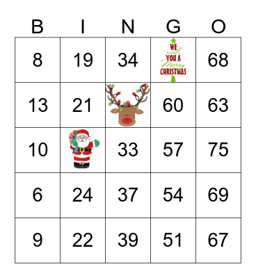 Holiday Bingo Card