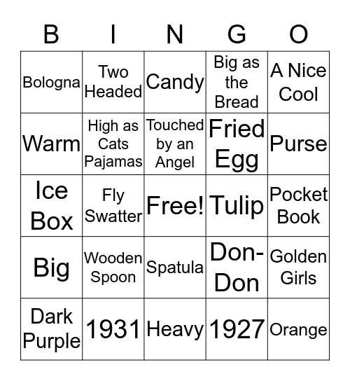 Grandma Tocco Bingo Card
