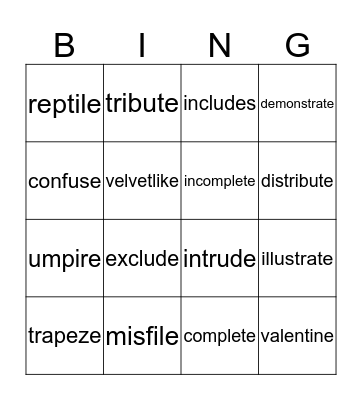 4.2-4.3 Bingo Card