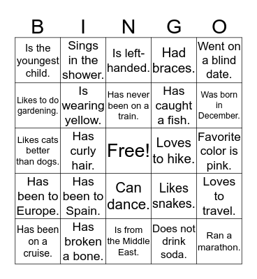 Get-To-Know-You Cook-Out? Bingo Card