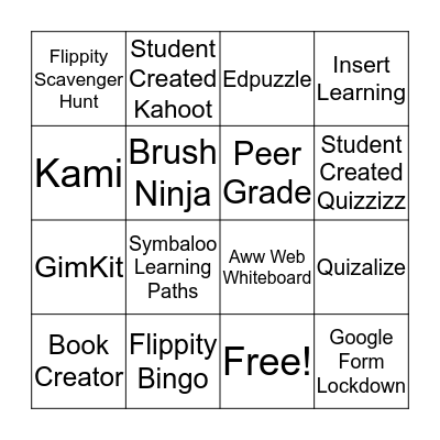 Top Tech Tools 4 Teachers Bingo Card