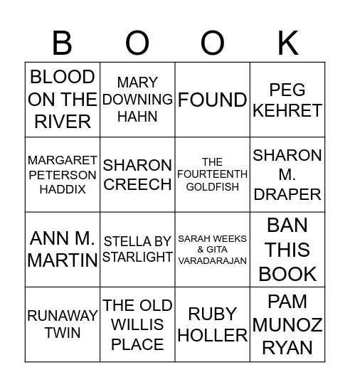 BOOK WARRIOR BINGO--2 Bingo Card