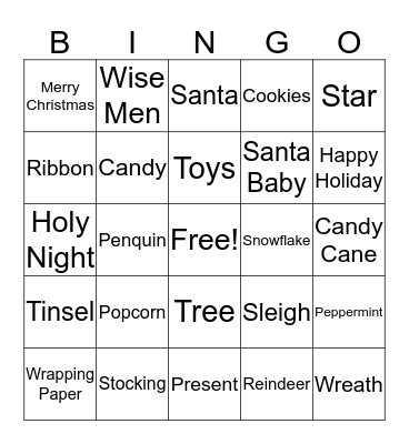 CHRISTMAS BINGO Card