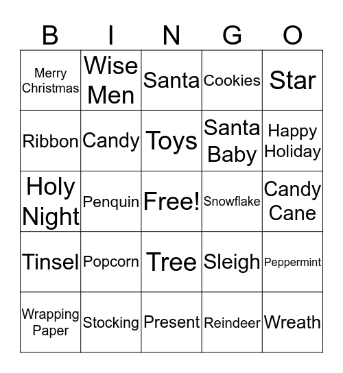 CHRISTMAS BINGO Card