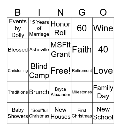 2018 Bingo Card