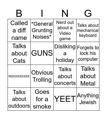 Devin Rothisms Bingo Card