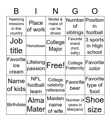 Welcome to WALT Bingo!!! Bingo Card