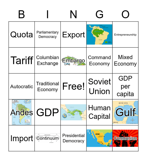 Latin America Bingo Card