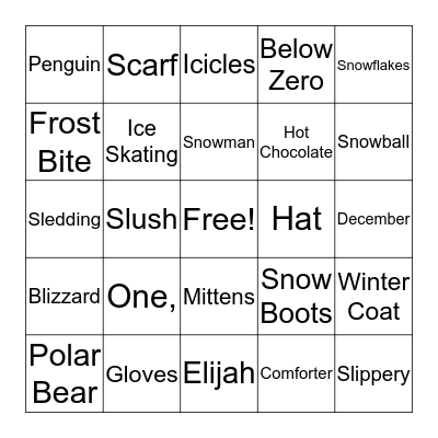 Winter Onderland! Bingo Card