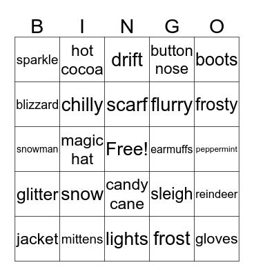 Winter Wonderland Bingo Card