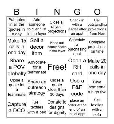 Finish Strong Bingo! Bingo Card