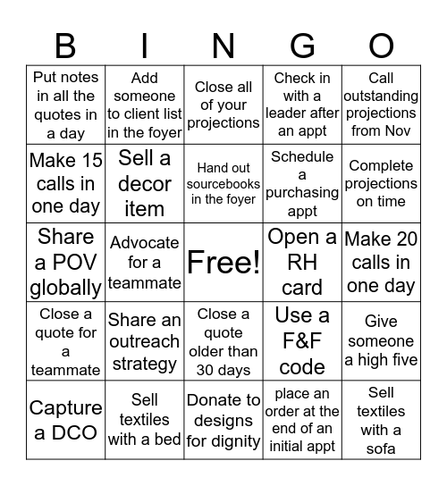 Finish Strong Bingo! Bingo Card