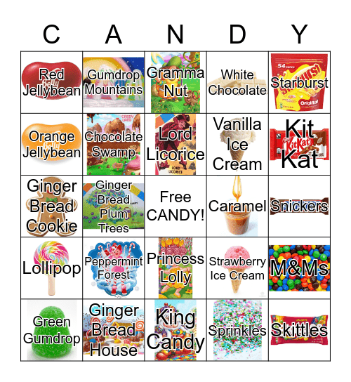 Candyland BINGO Card
