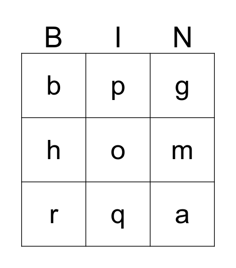 Dive and Magic "C" Letters Bingo Card