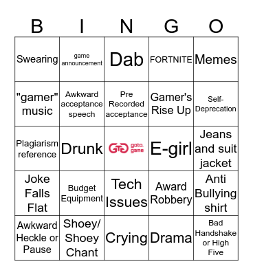 AGAs Bingo Card