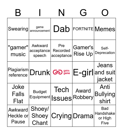 AGAs Bingo Card