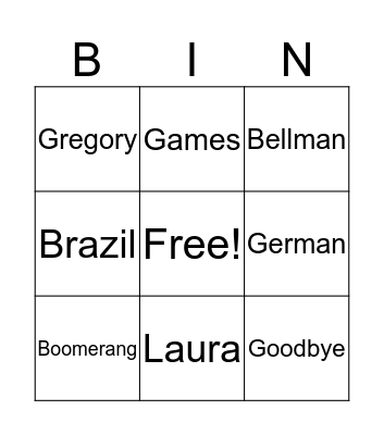 Christmas 2018 Bingo Card