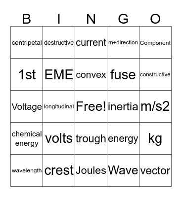Porter's Bingo Card