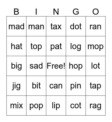 level 5 Bingo Card