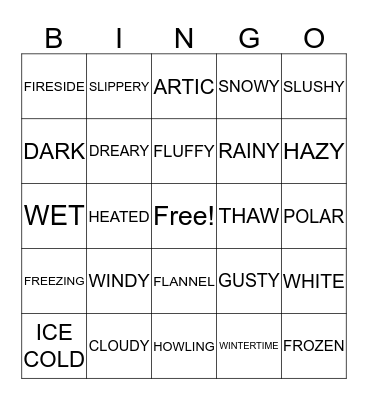 WINTER WONDERLAND Bingo Card