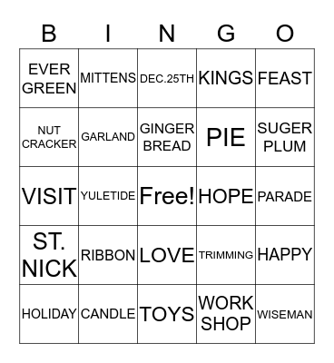 CHRISMAS BINGO Card