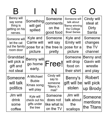 Baker  Bingo Card
