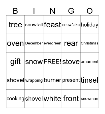 Winter Bingo Card