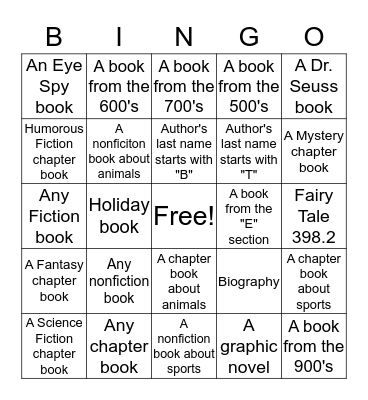 Library Bingo Card