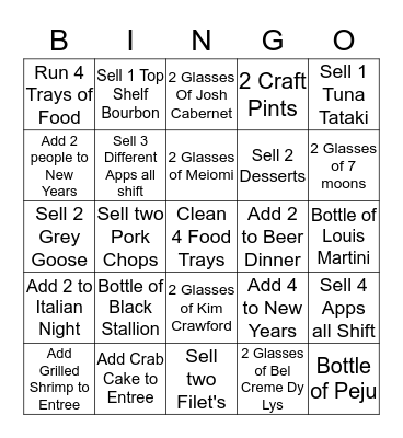 JCC Server Bingo Card