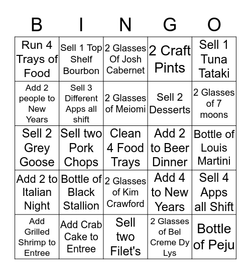 JCC Server Bingo Card