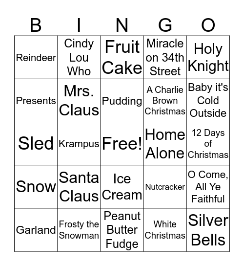 Christmas Bingo Card