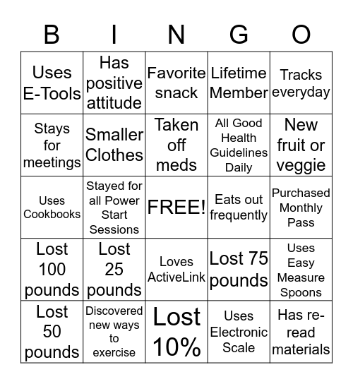 Fun Way to Get Activity Bingo Card