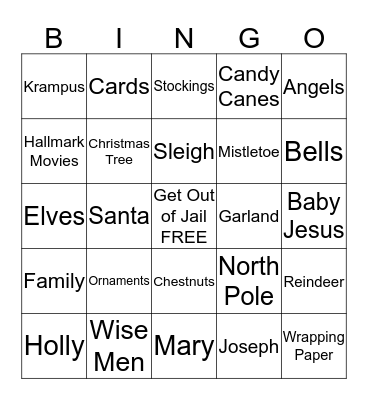 CSCD Christmas Bingo Card