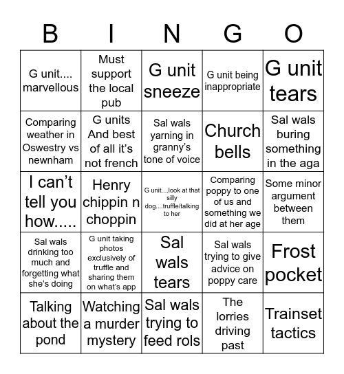 Rental Bingo Card