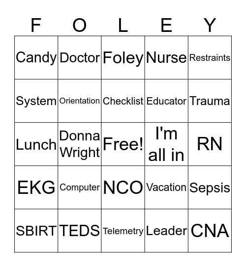 Engagement on Unit Bingo Card