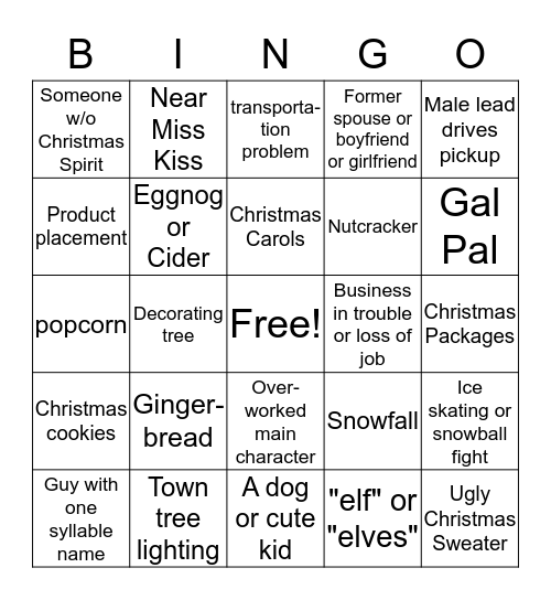 Hallmark Christmas Trivia Bingo Card