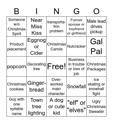 Christmas Movie Bingo Card