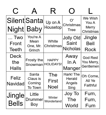 Christmas Bingo Card