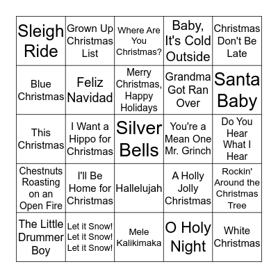 Christmas SINGO!! Bingo Card