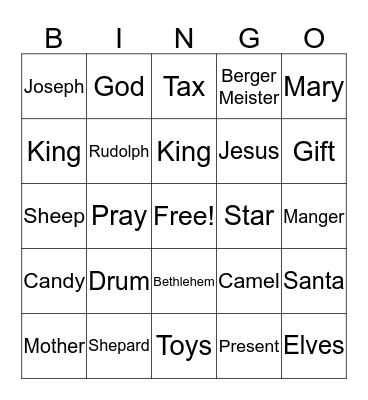 Christmas Bingo Card