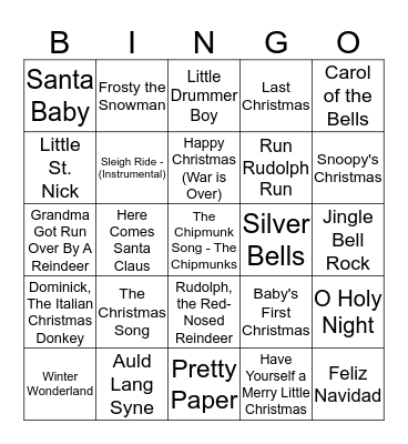 Holiday Bingo Card